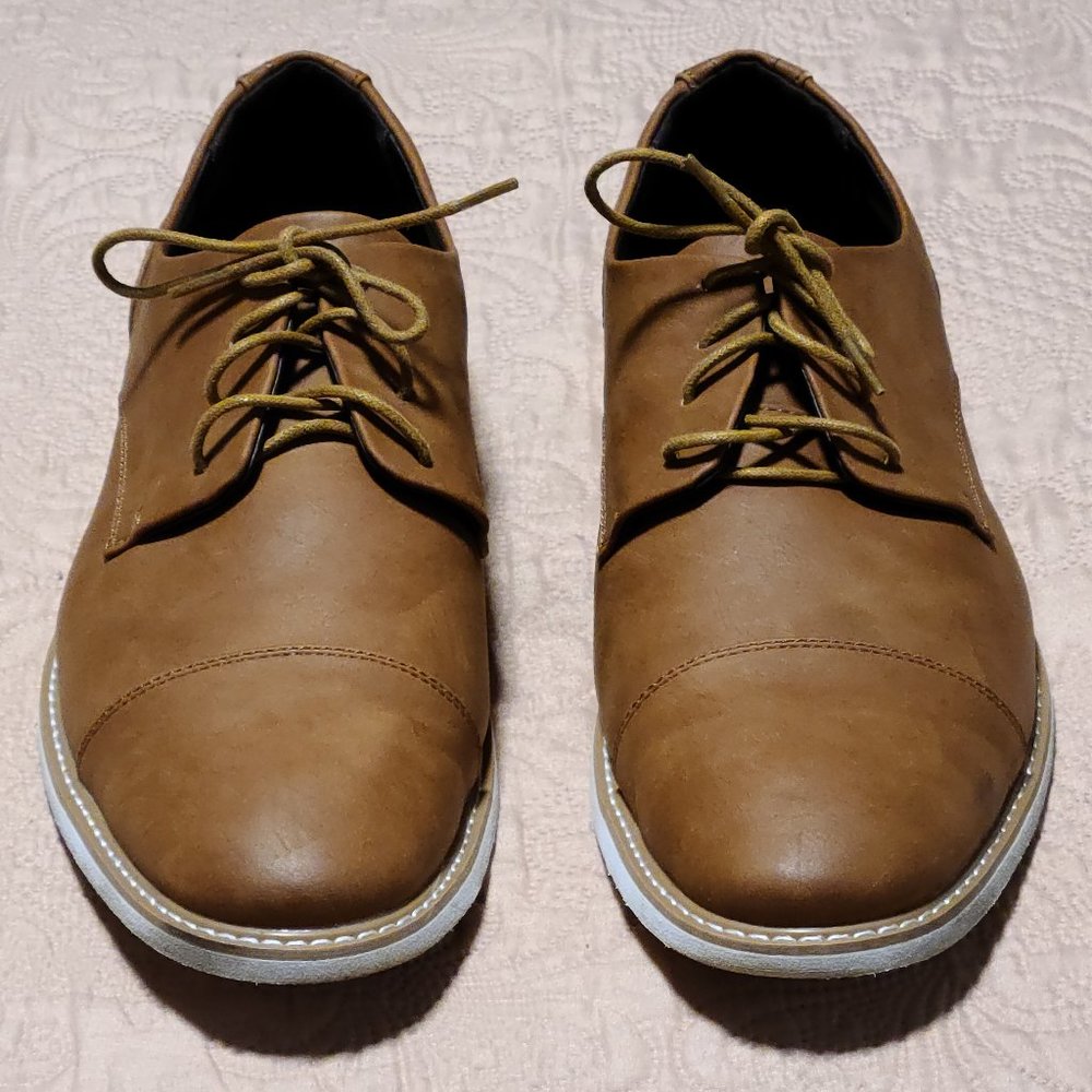 Men Tan Oxford Dress Shoes